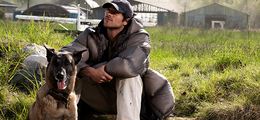 Jasper and Jacob Elordi as Hig in 20th Century Studios' THE DOG STARS.